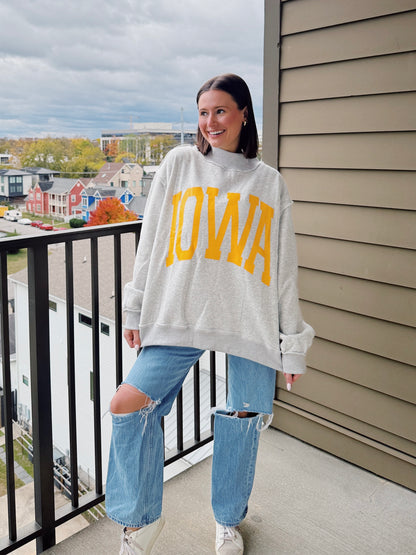 Iowa Reversible Mock Neck Sweatshirt