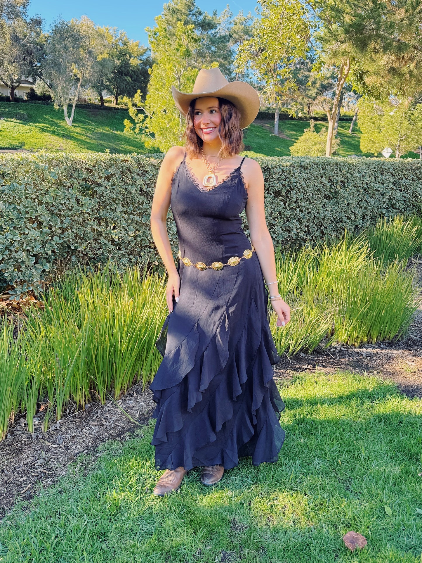 Chasing Sunsets Ruffle Maxi Dress