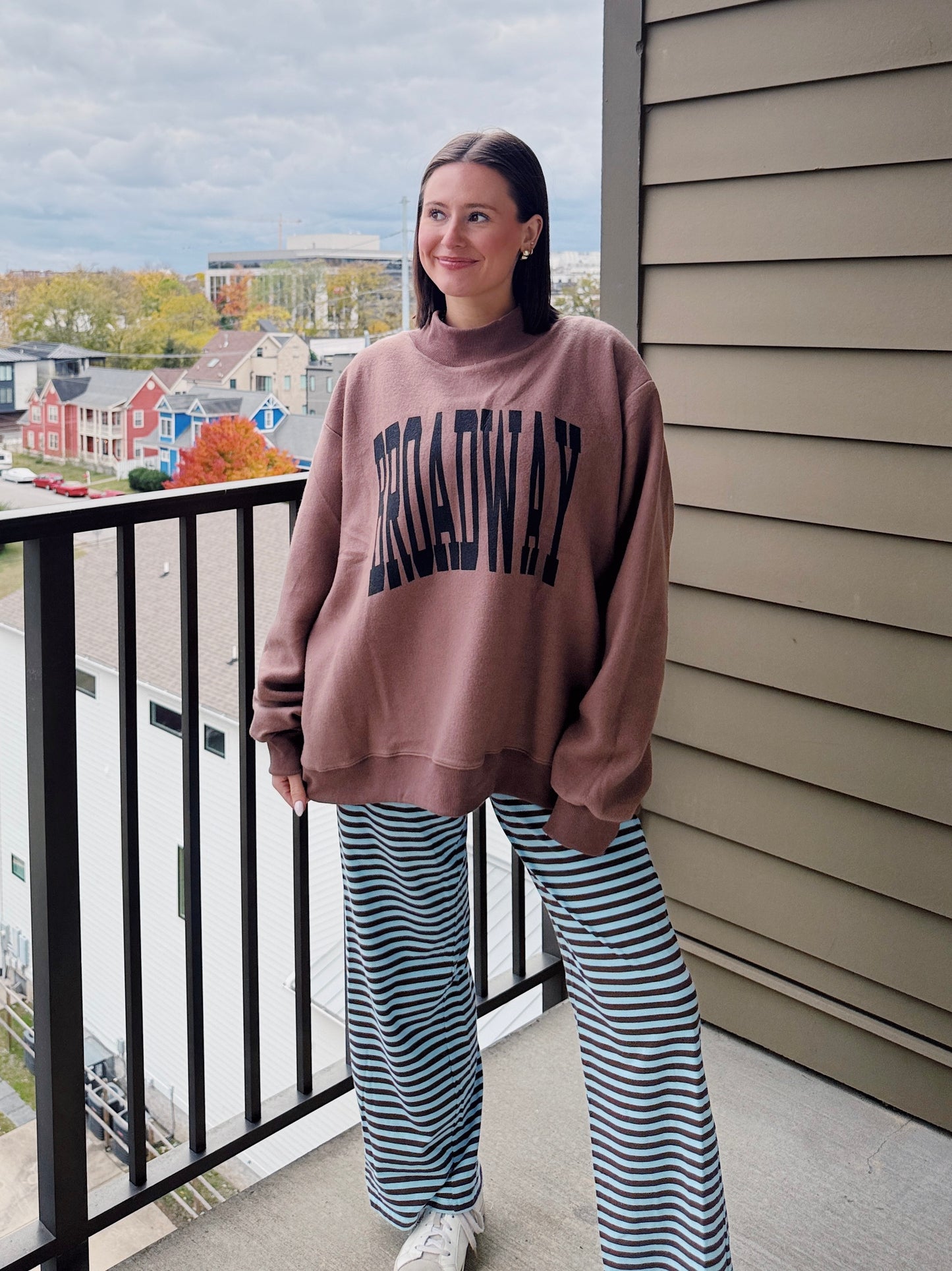 Nashville/Broadway Reversible Mock Neck Sweatshirt