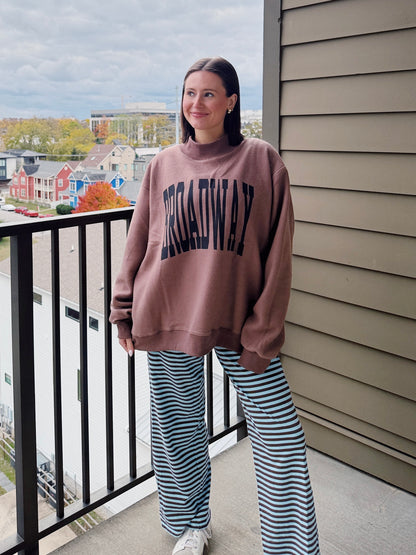 Nashville/Broadway Reversible Mock Neck Sweatshirt