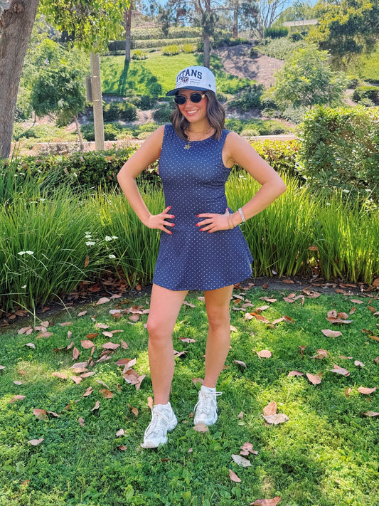 Out & About Polka Dot Athletic Dress
