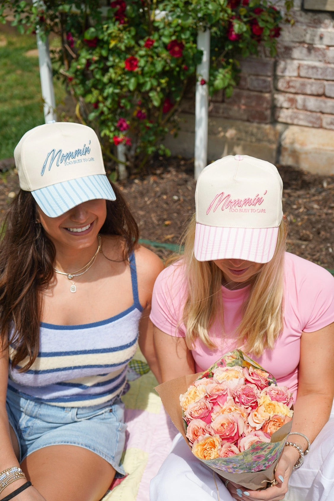 Girl Mom (Mommin') Striped Trucker Hat