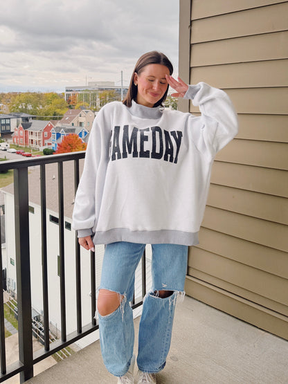 Football/Gameday Reversible Mock Neck Sweatshirt