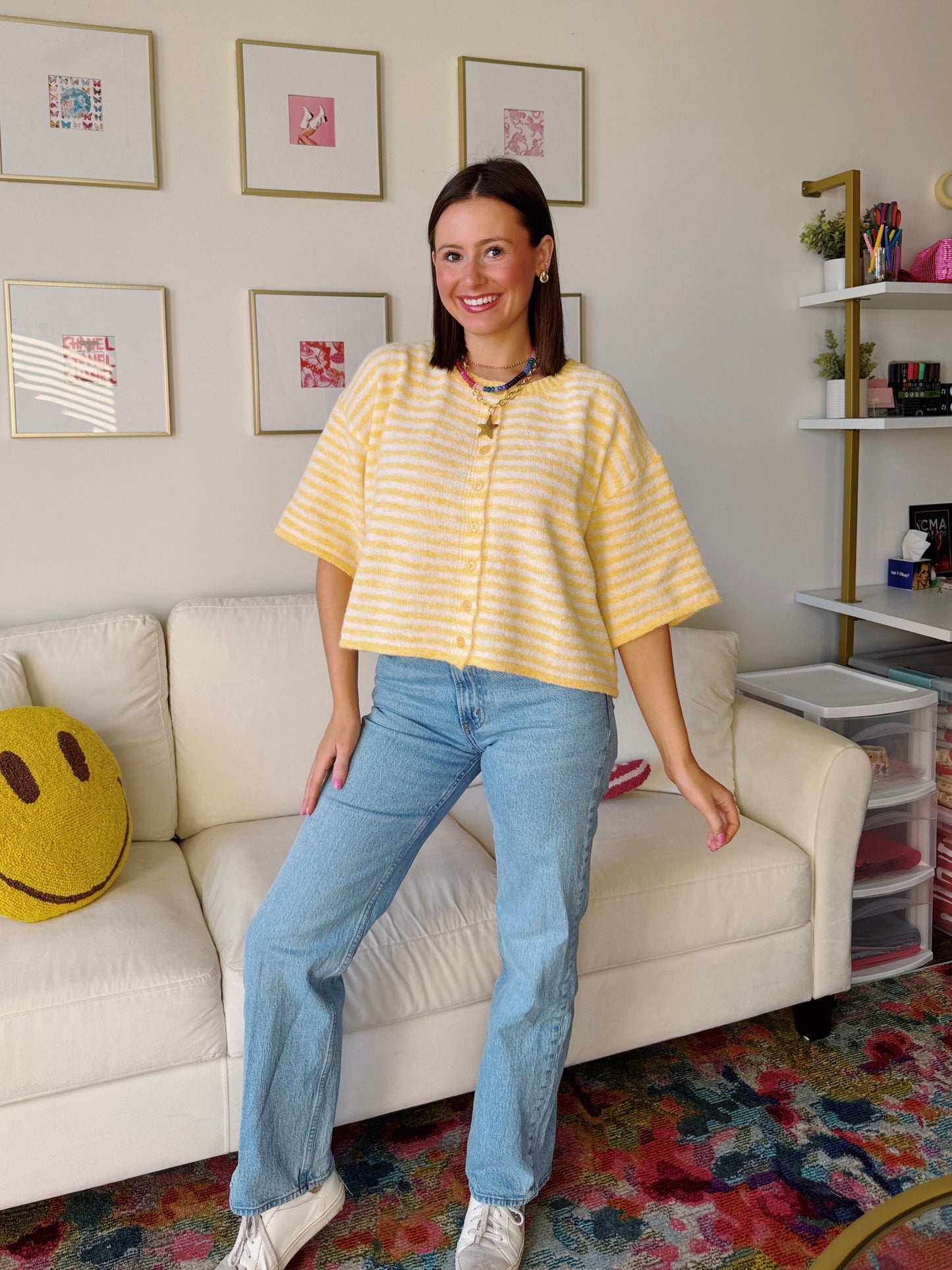 Easy Does It Striped Button Down Cardigan