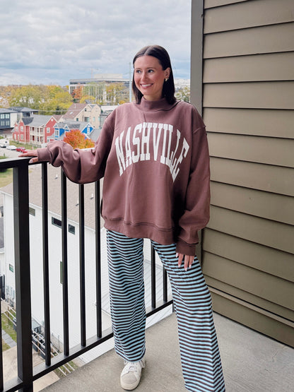 Nashville/Broadway Reversible Mock Neck Sweatshirt