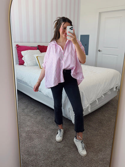 Sweet Summertime Striped Button Down Blouse