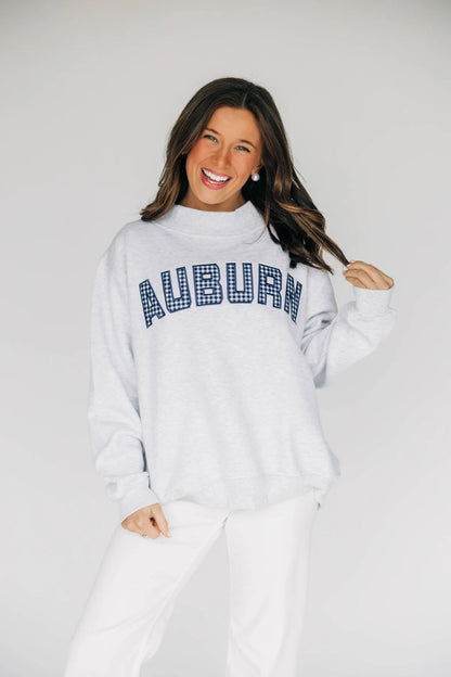 PREORDER: Oklahoma Sooners Embroidered Gingham Mock Neck Sweatshirt