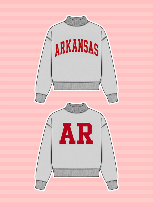 PREORDER: Arkansas Reversible Mock Neck Sweatshirt