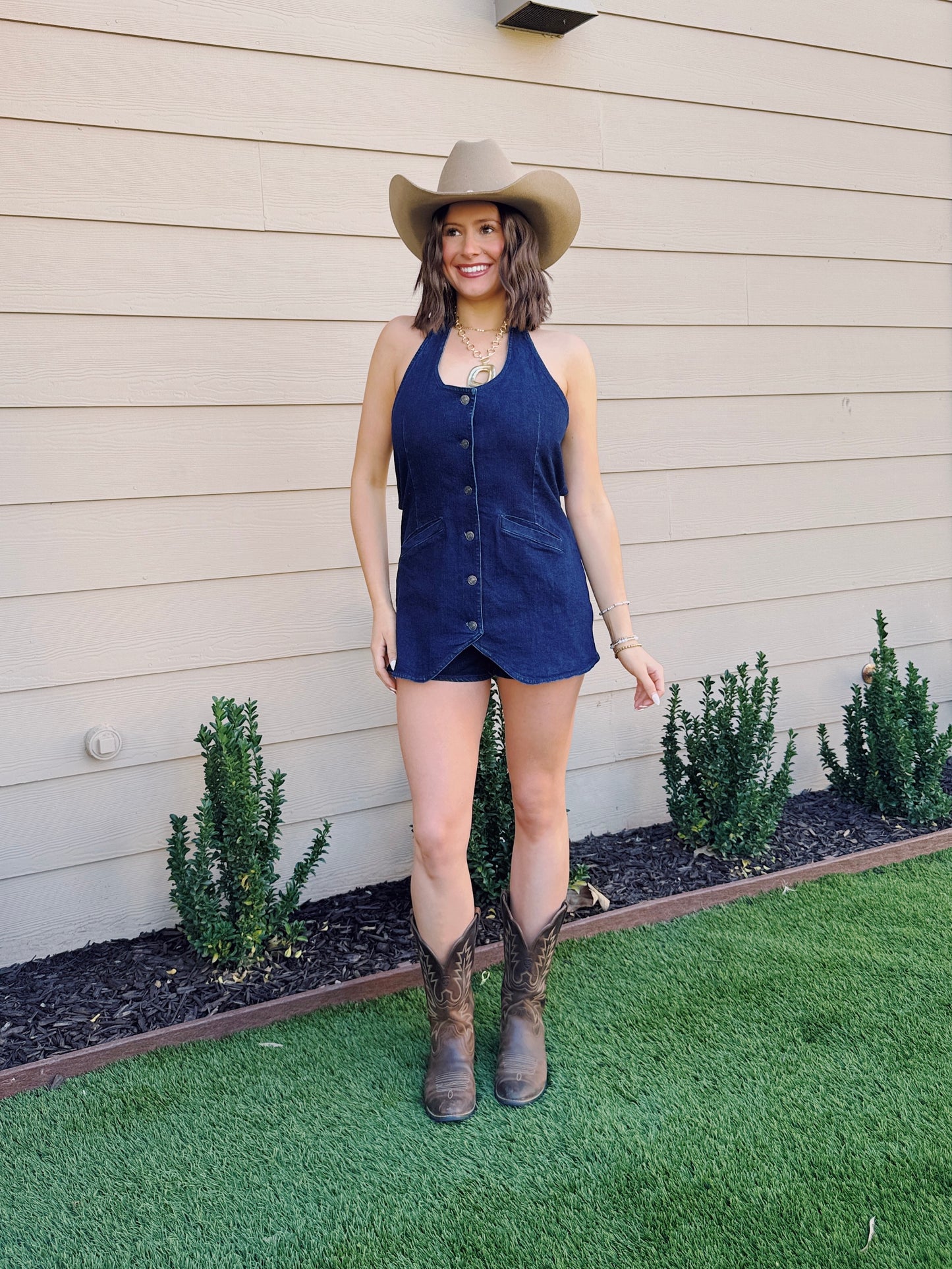 Red Dirt Road Denim Romper