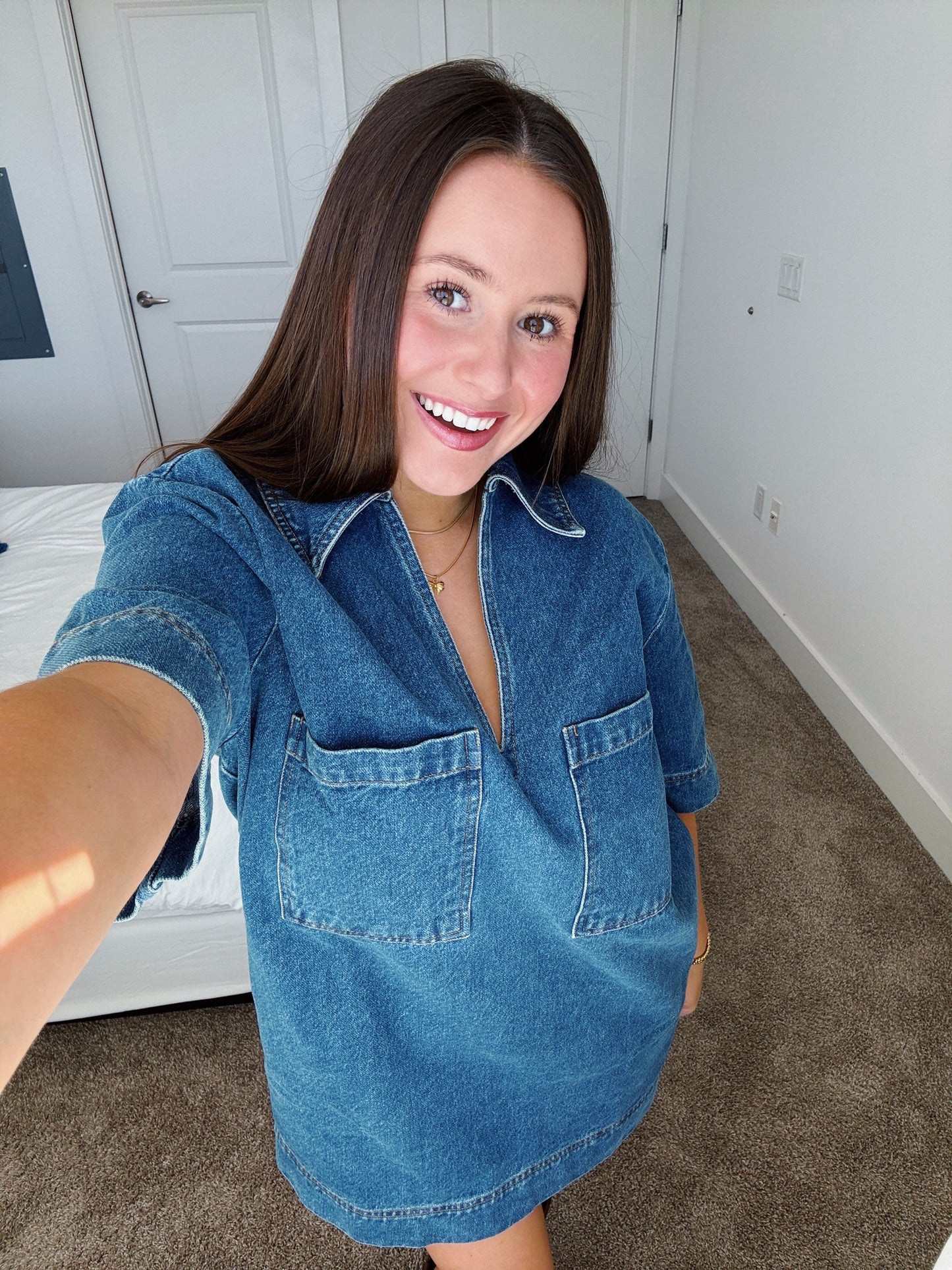 Country Roads Denim Shirt Dress