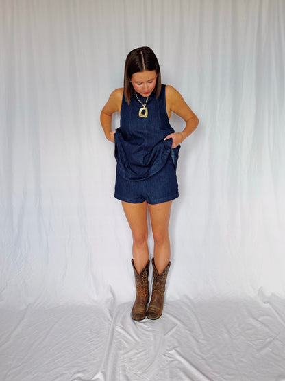 Desert Breeze Denim Top & Shorts Set