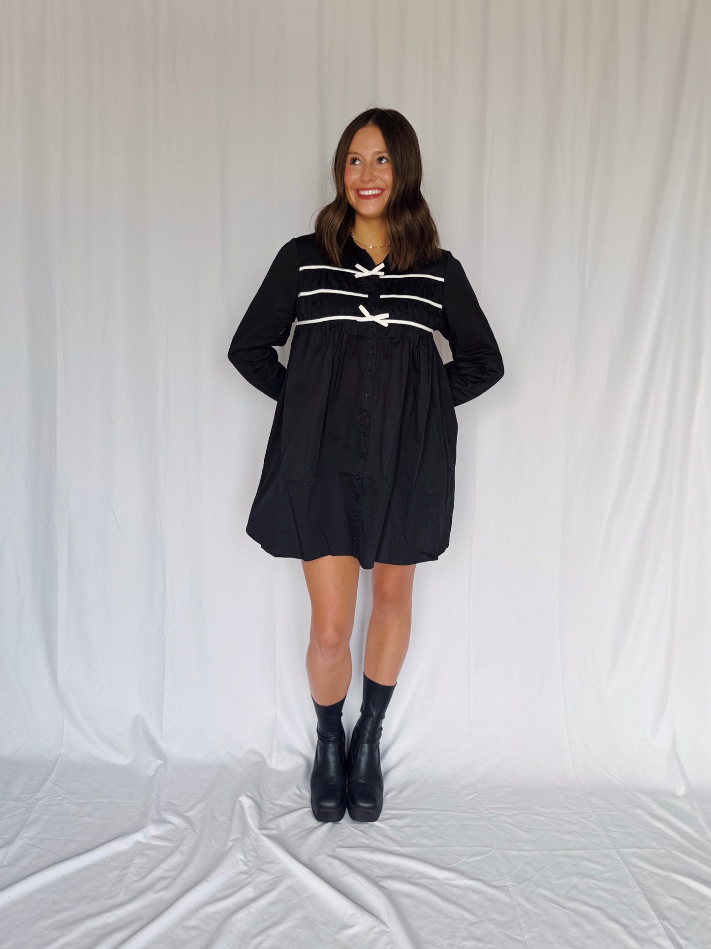 Darling Days Bow Button Down Dress
