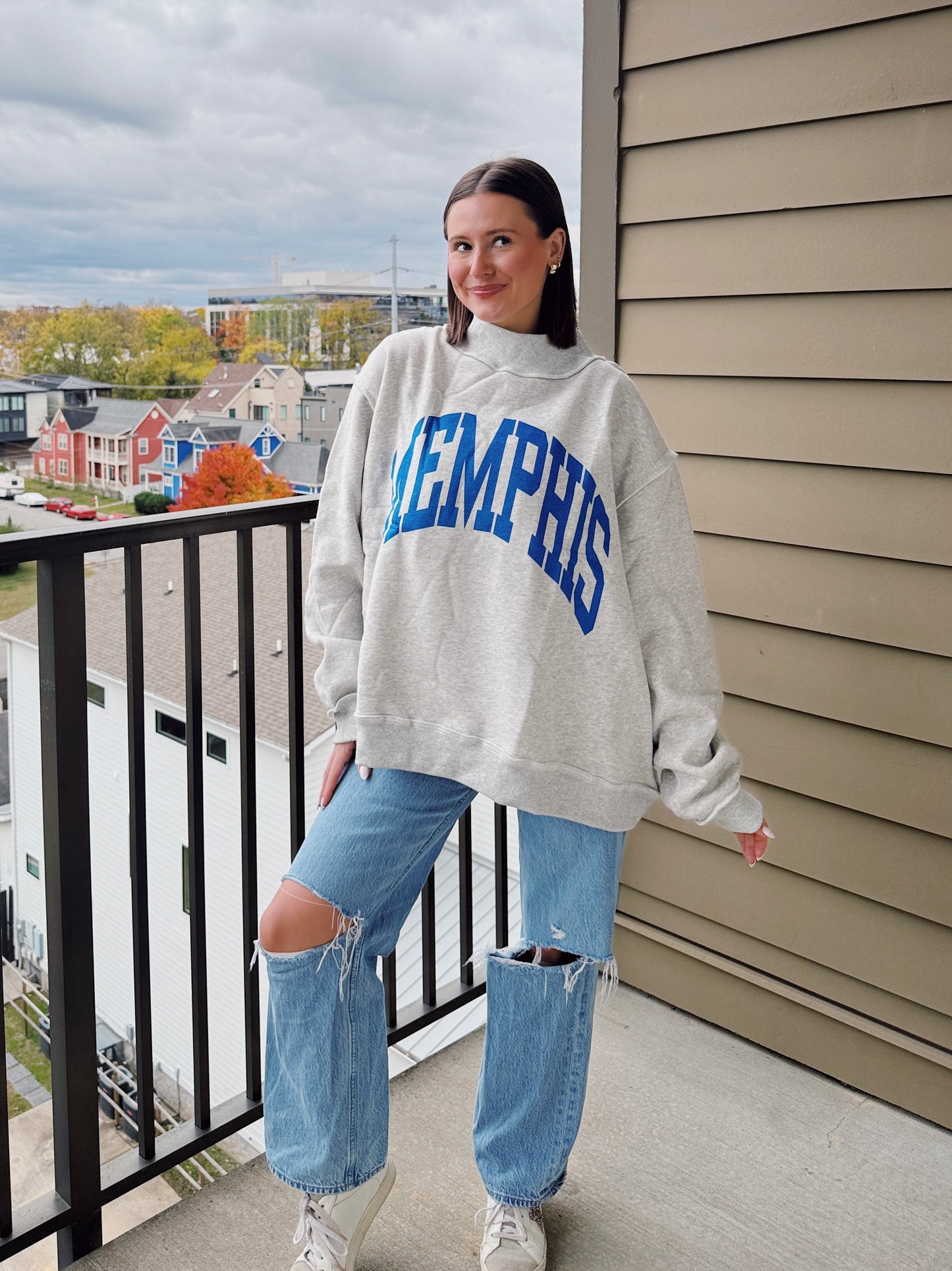 Memphis Reversible Mock Neck Sweatshirt