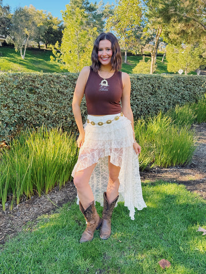Boho Beauty Lace Hi-Low Skirt
