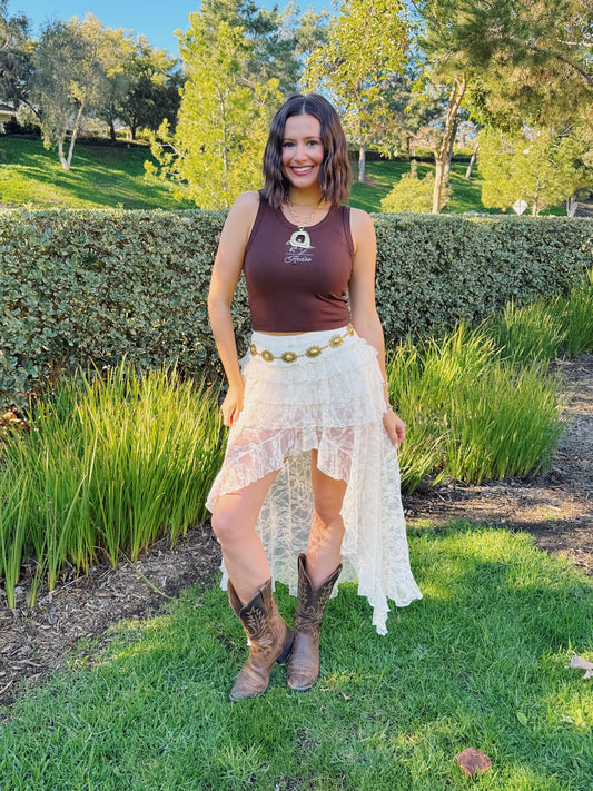 Boho Beauty Lace Hi-Low Skirt