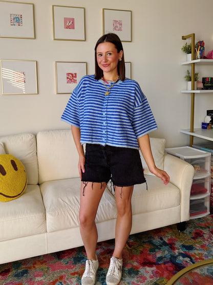 Easy Does It Striped Button Down Cardigan