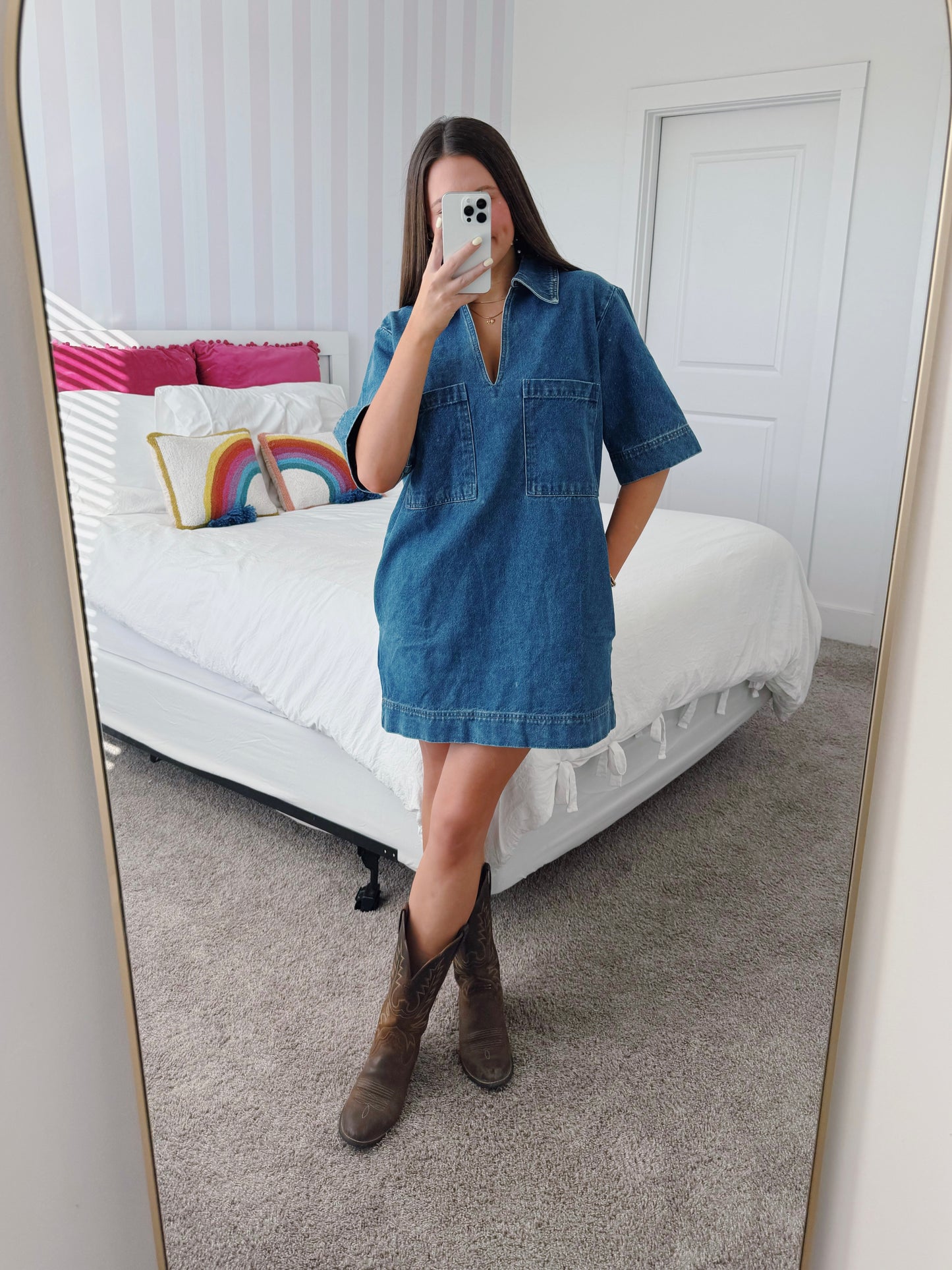 Country Roads Denim Shirt Dress