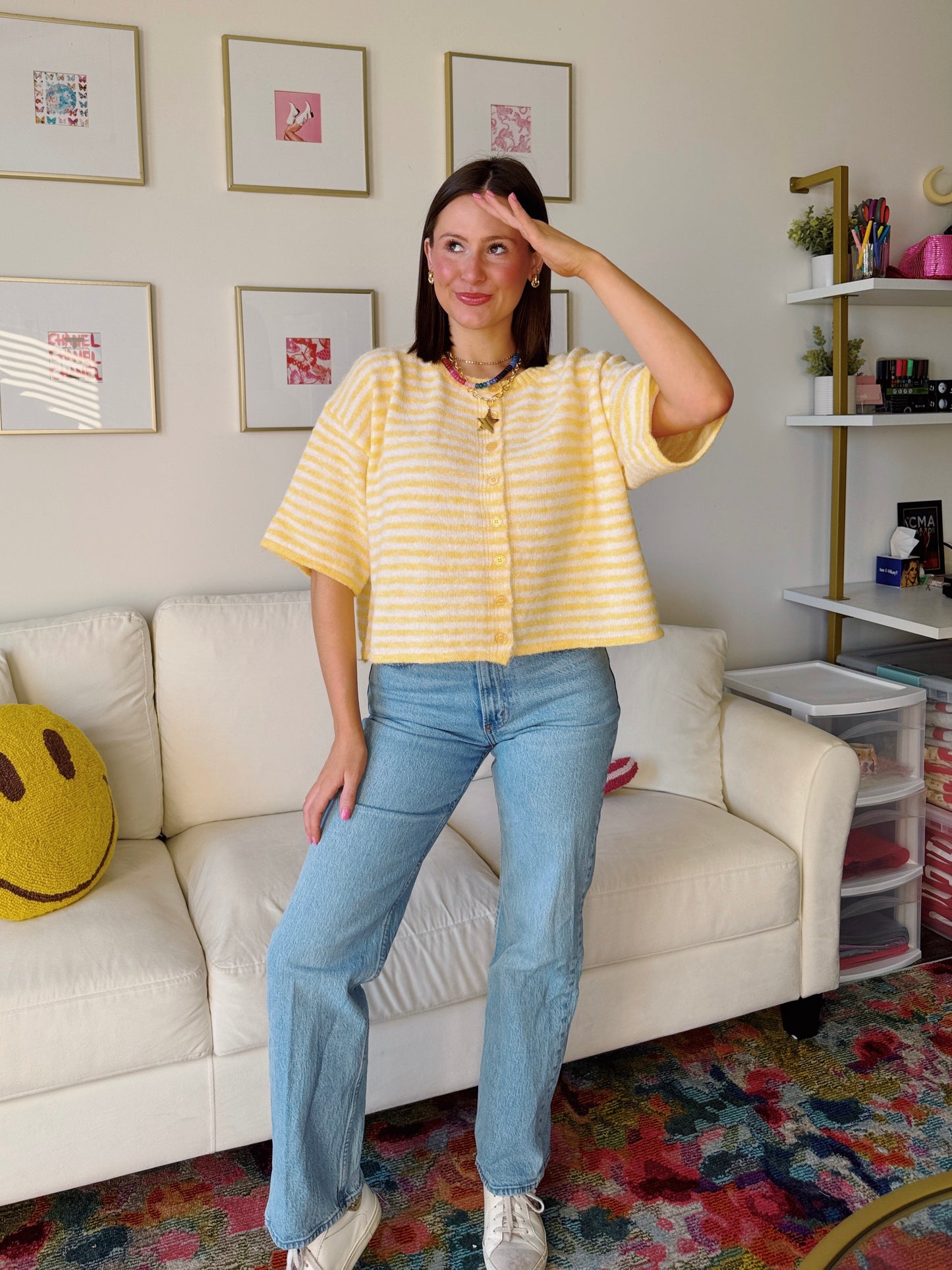 Easy Does It Striped Button Down Cardigan