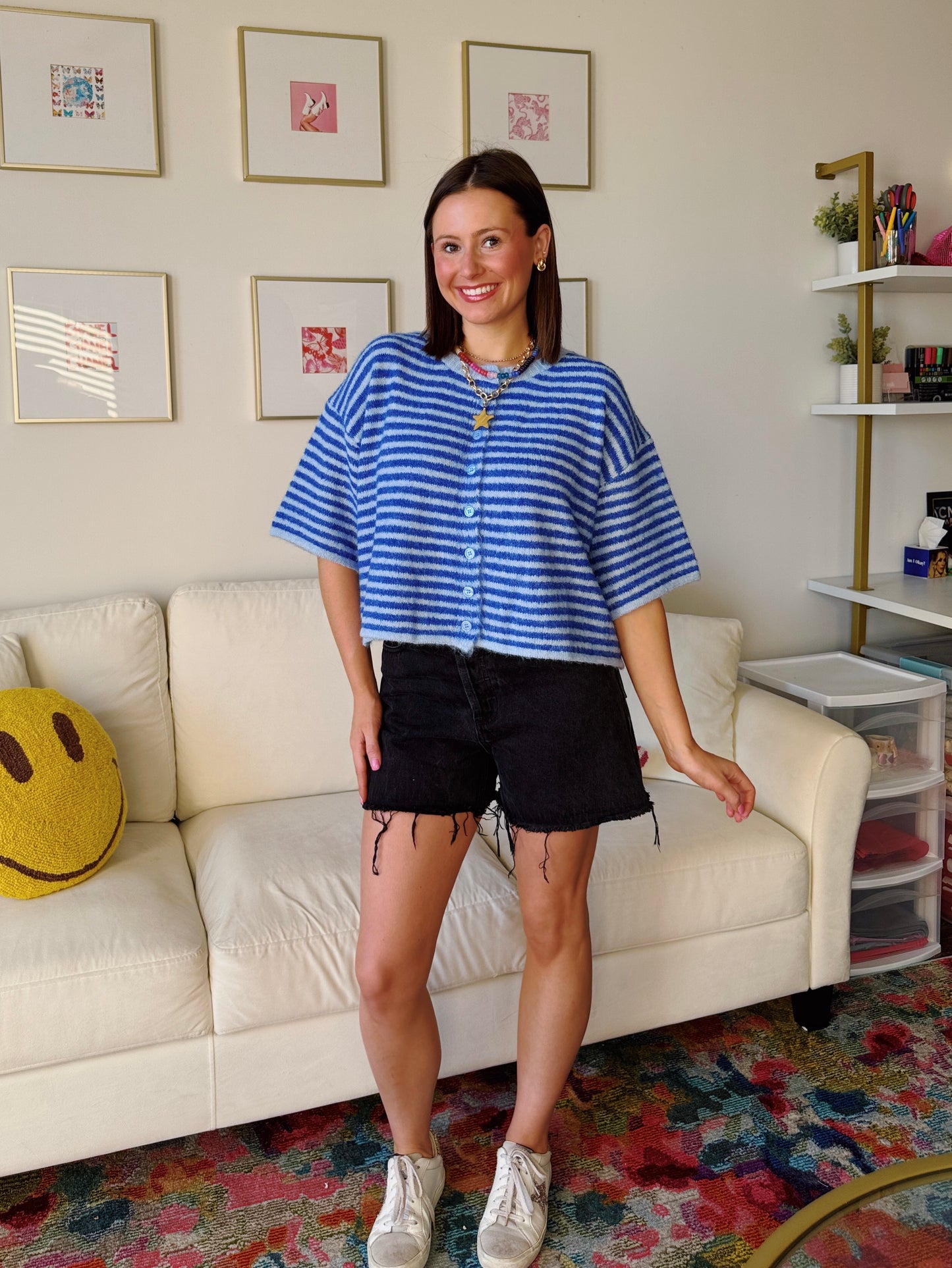 Easy Does It Striped Button Down Cardigan