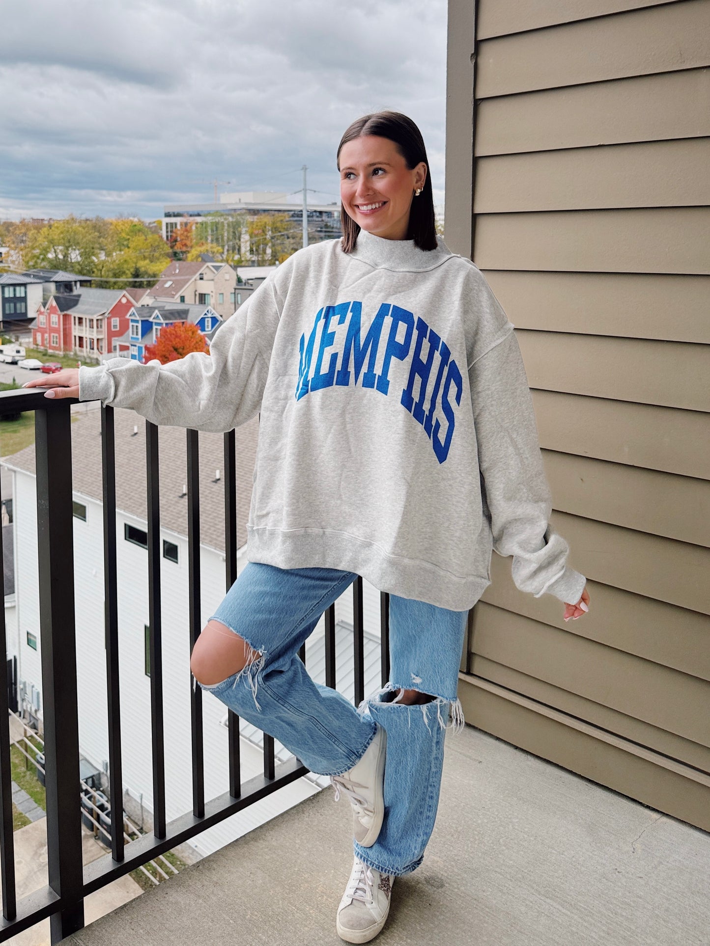 Memphis Reversible Mock Neck Sweatshirt