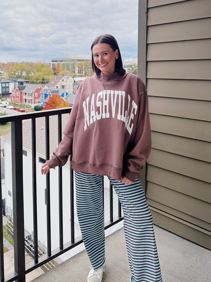 Nashville/Broadway Reversible Mock Neck Sweatshirt