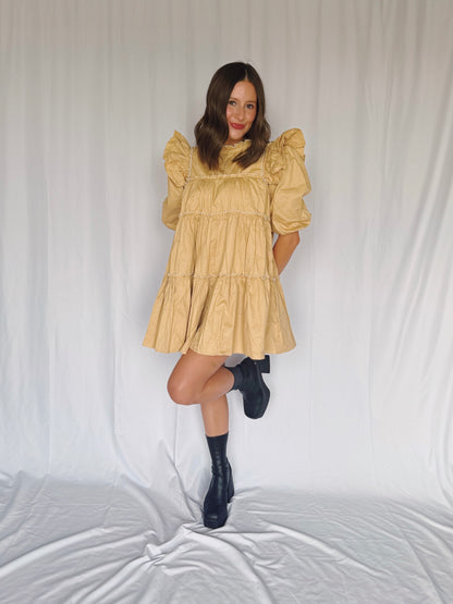 Giving Season Puff Sleeve Tiered Dress