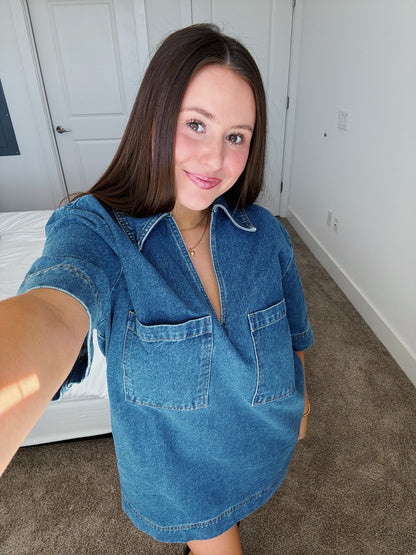 Country Roads Denim Shirt Dress