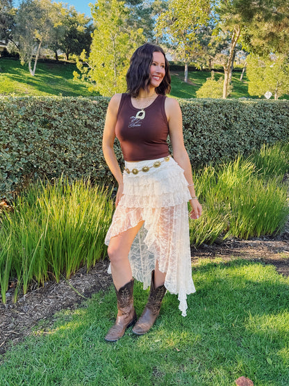 Boho Beauty Lace Hi-Low Skirt