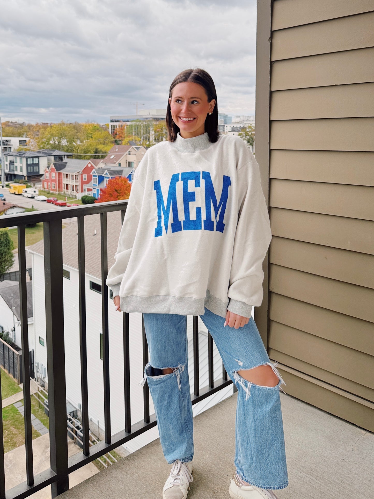 Memphis Reversible Mock Neck Sweatshirt