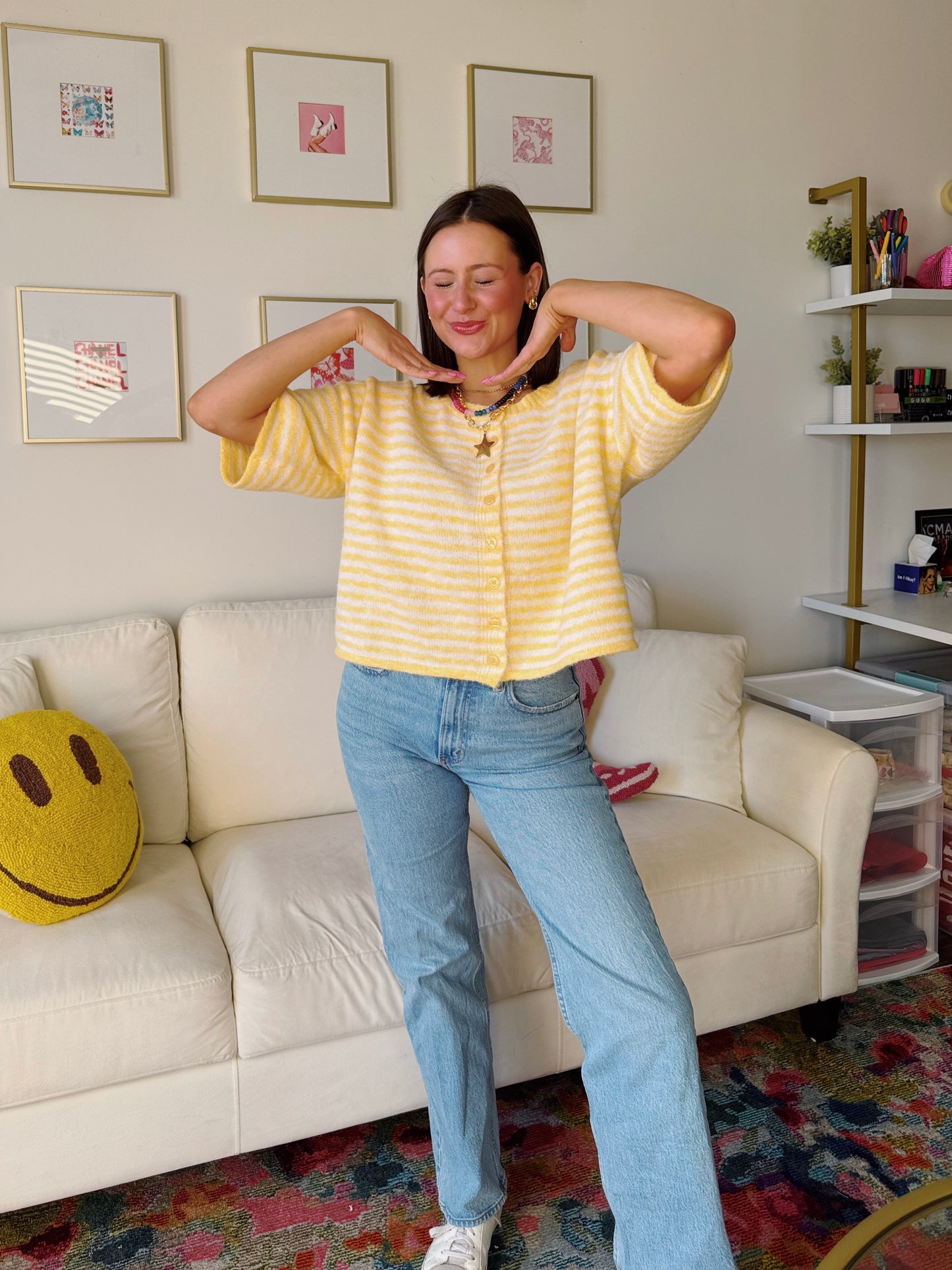 Easy Does It Striped Button Down Cardigan