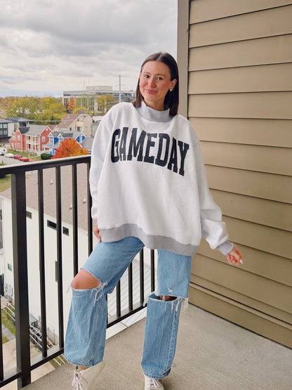 Football/Gameday Reversible Mock Neck Sweatshirt