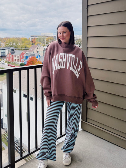 Nashville/Broadway Reversible Mock Neck Sweatshirt