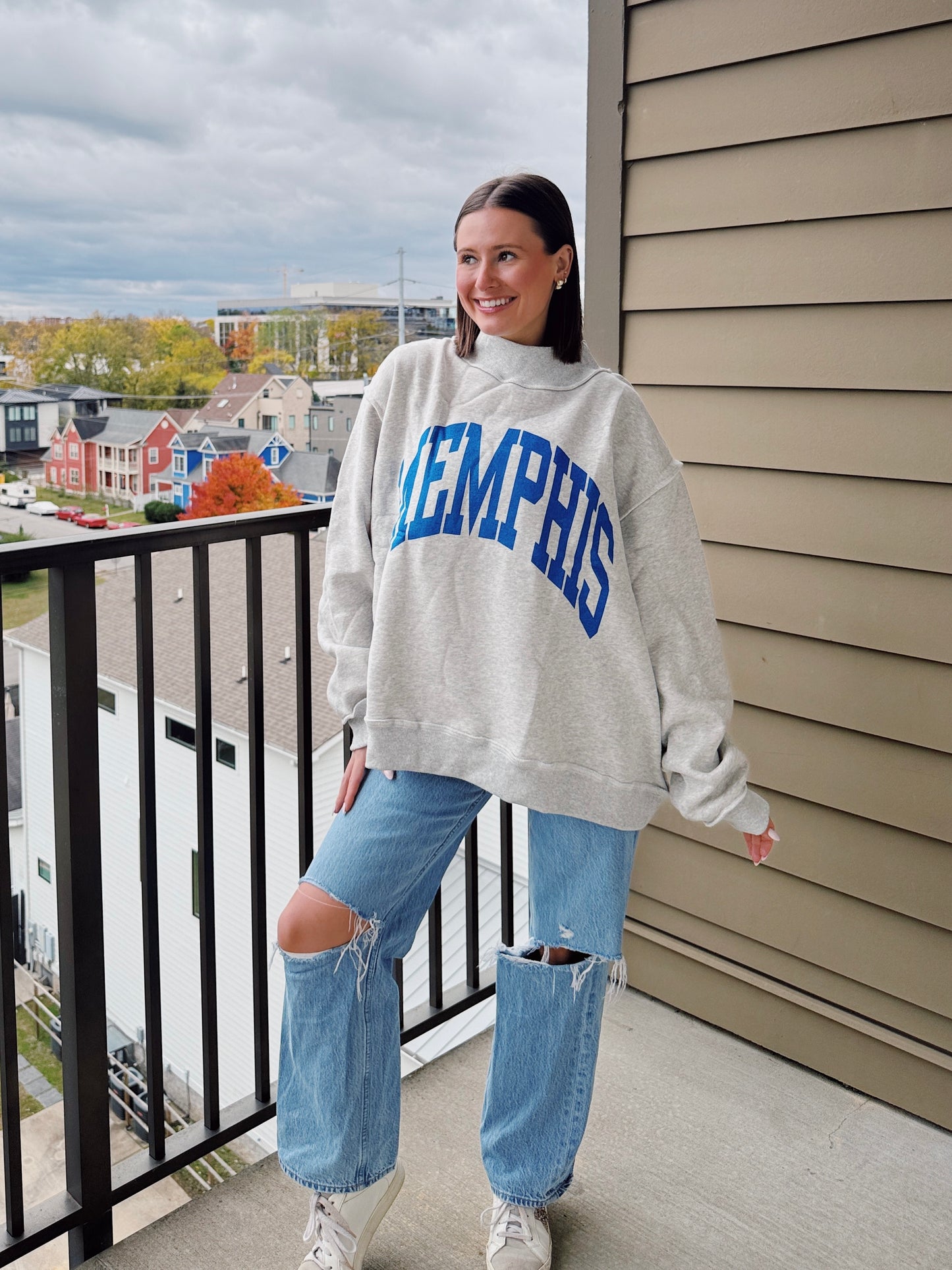 Memphis Reversible Mock Neck Sweatshirt