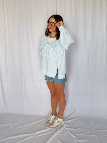 Dancing Through Life Lace Bow Sweatshirt
