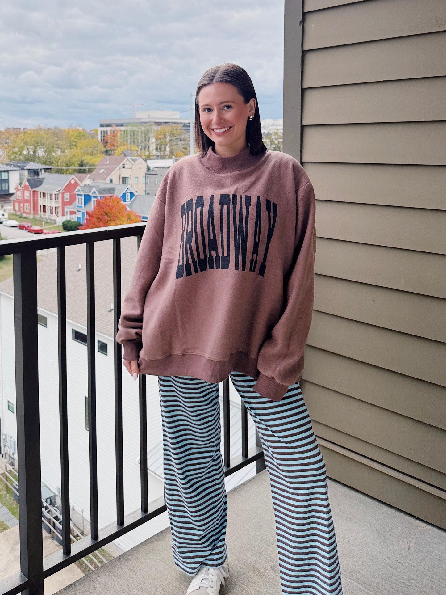 Nashville/Broadway Reversible Mock Neck Sweatshirt