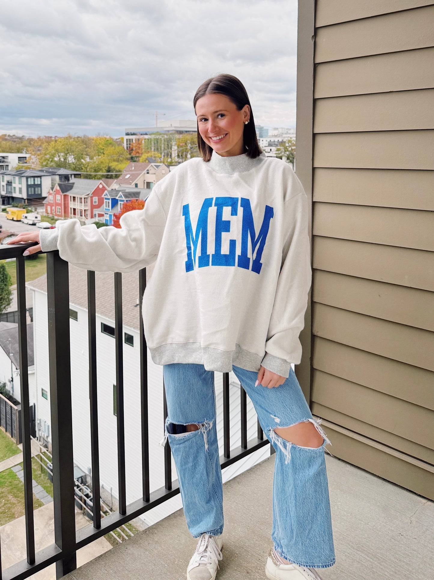 Memphis Reversible Mock Neck Sweatshirt