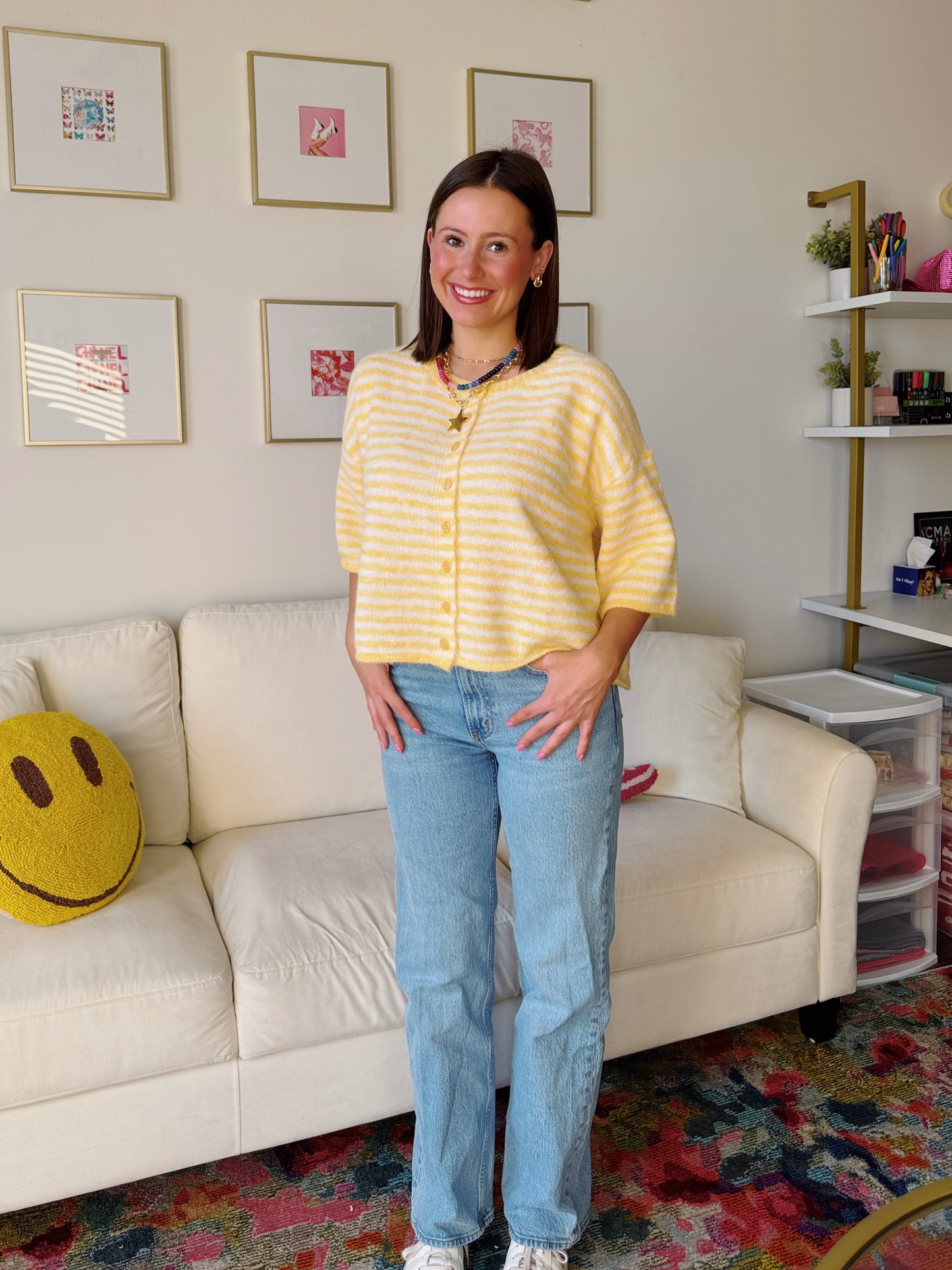 Easy Does It Striped Button Down Cardigan