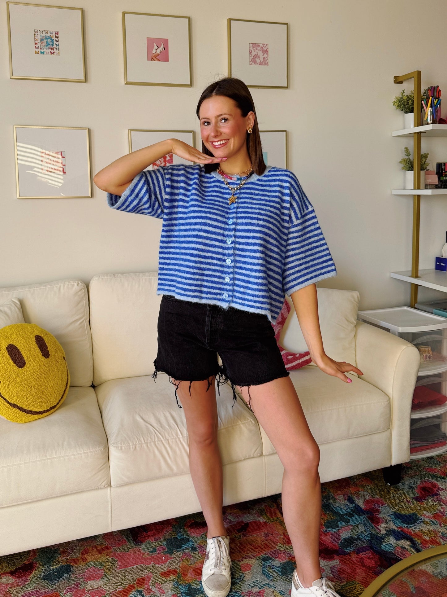 Easy Does It Striped Button Down Cardigan