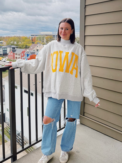 Iowa Reversible Mock Neck Sweatshirt