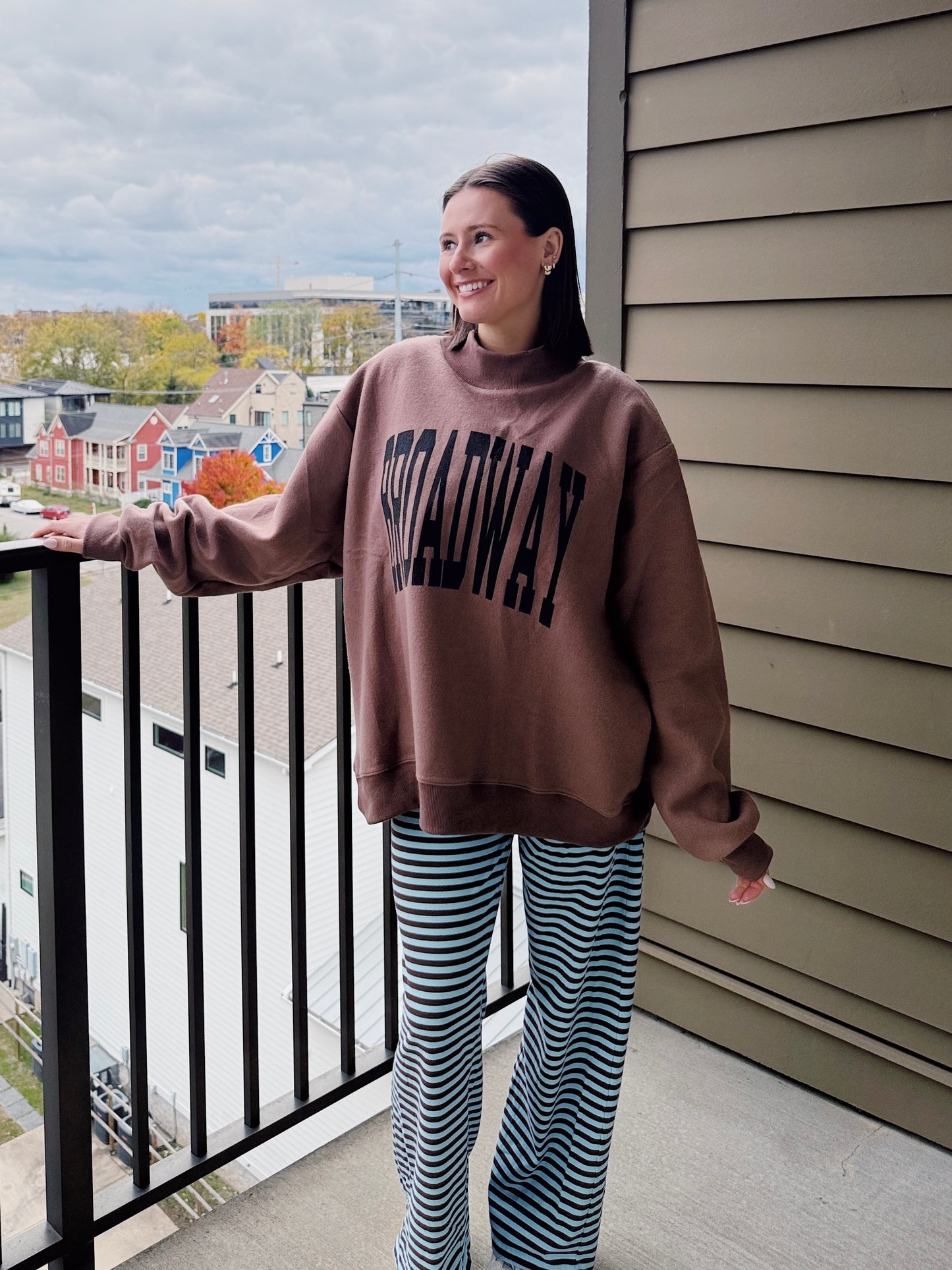 Nashville/Broadway Reversible Mock Neck Sweatshirt