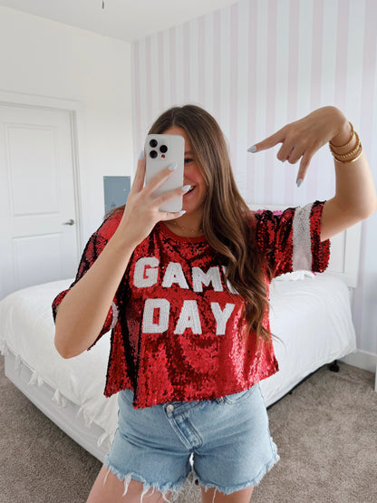 Gameday Everyday Sequin Cropped Tee