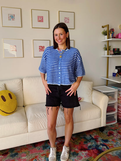 Easy Does It Striped Button Down Cardigan