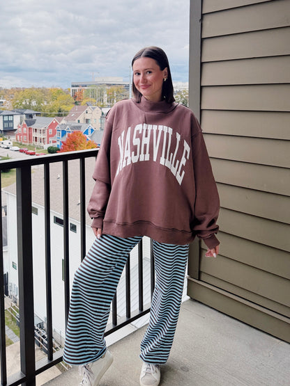 Nashville/Broadway Reversible Mock Neck Sweatshirt