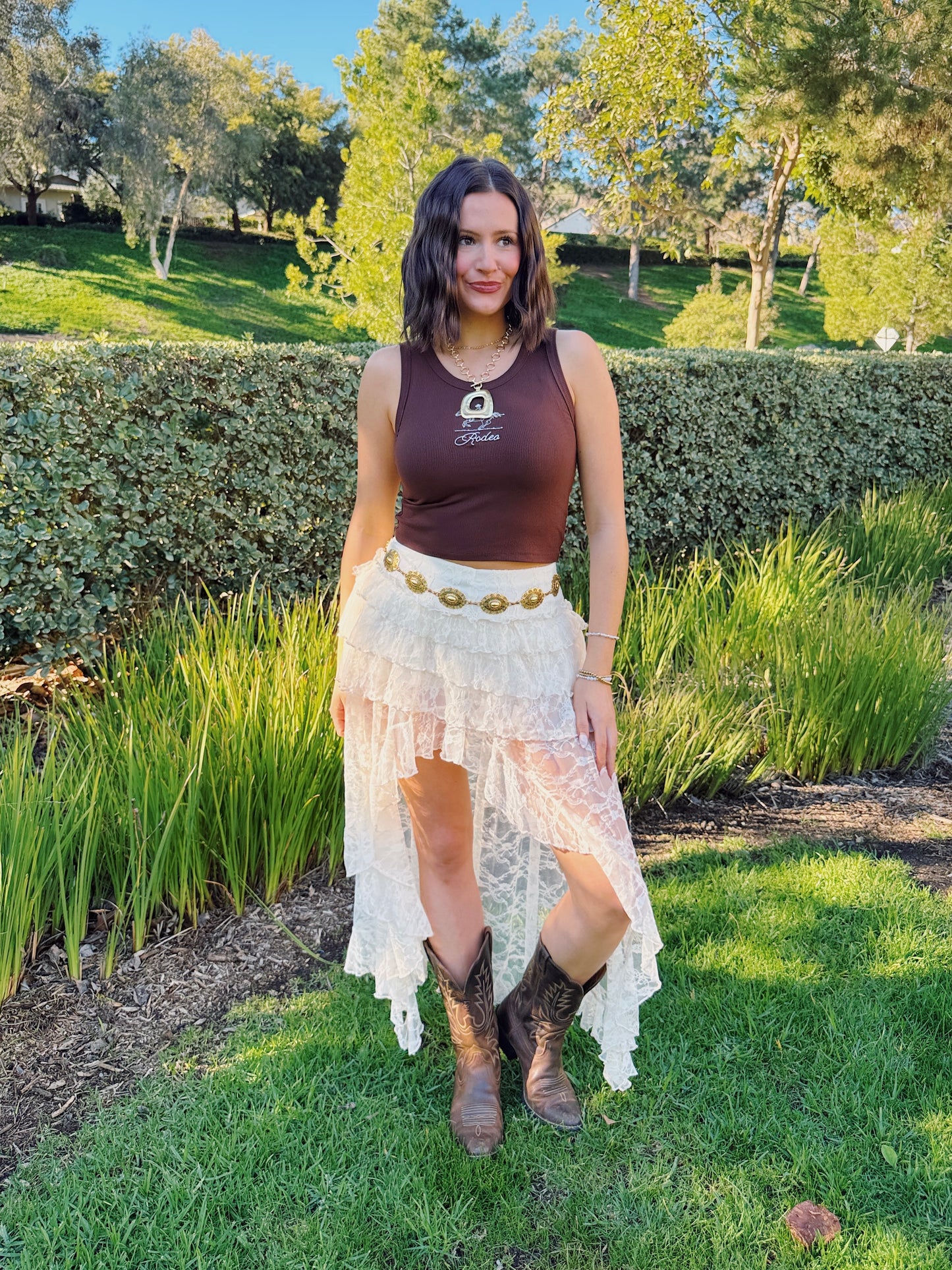 Boho Beauty Lace Hi-Low Skirt