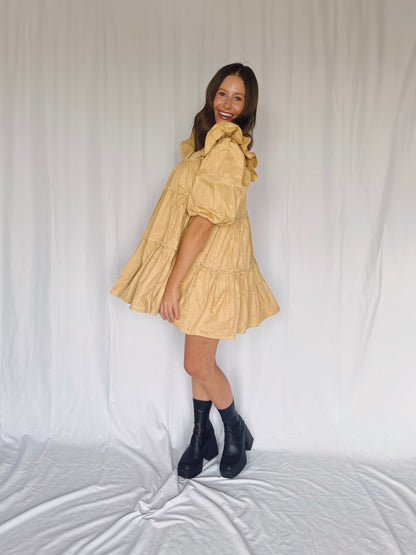 Giving Season Puff Sleeve Tiered Dress