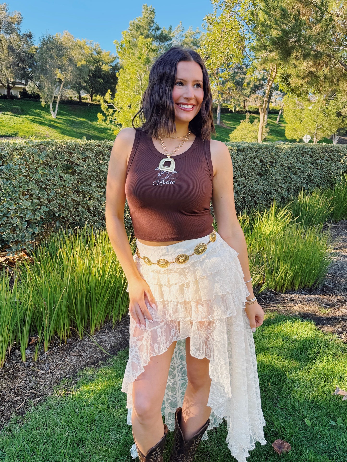 Boho Beauty Lace Hi-Low Skirt