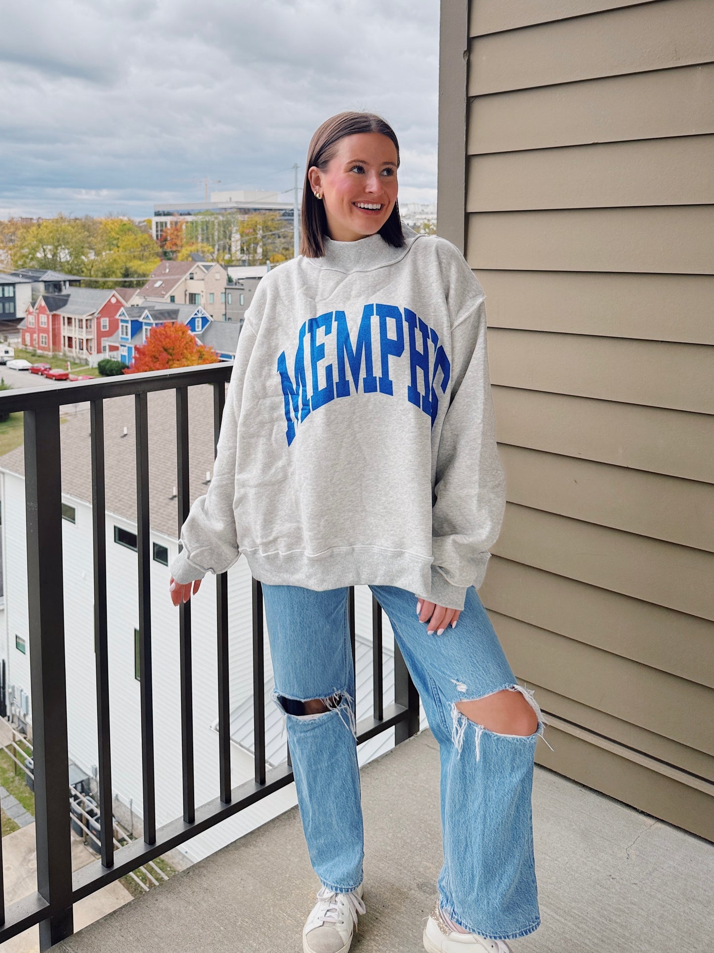 Memphis Reversible Mock Neck Sweatshirt