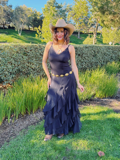 Chasing Sunsets Ruffle Maxi Dress