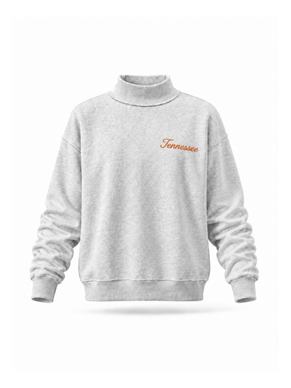 PREORDER: Embroidered Text Tennessee Mock Neck Sweatshirt (EARLY SEPTEMBER)