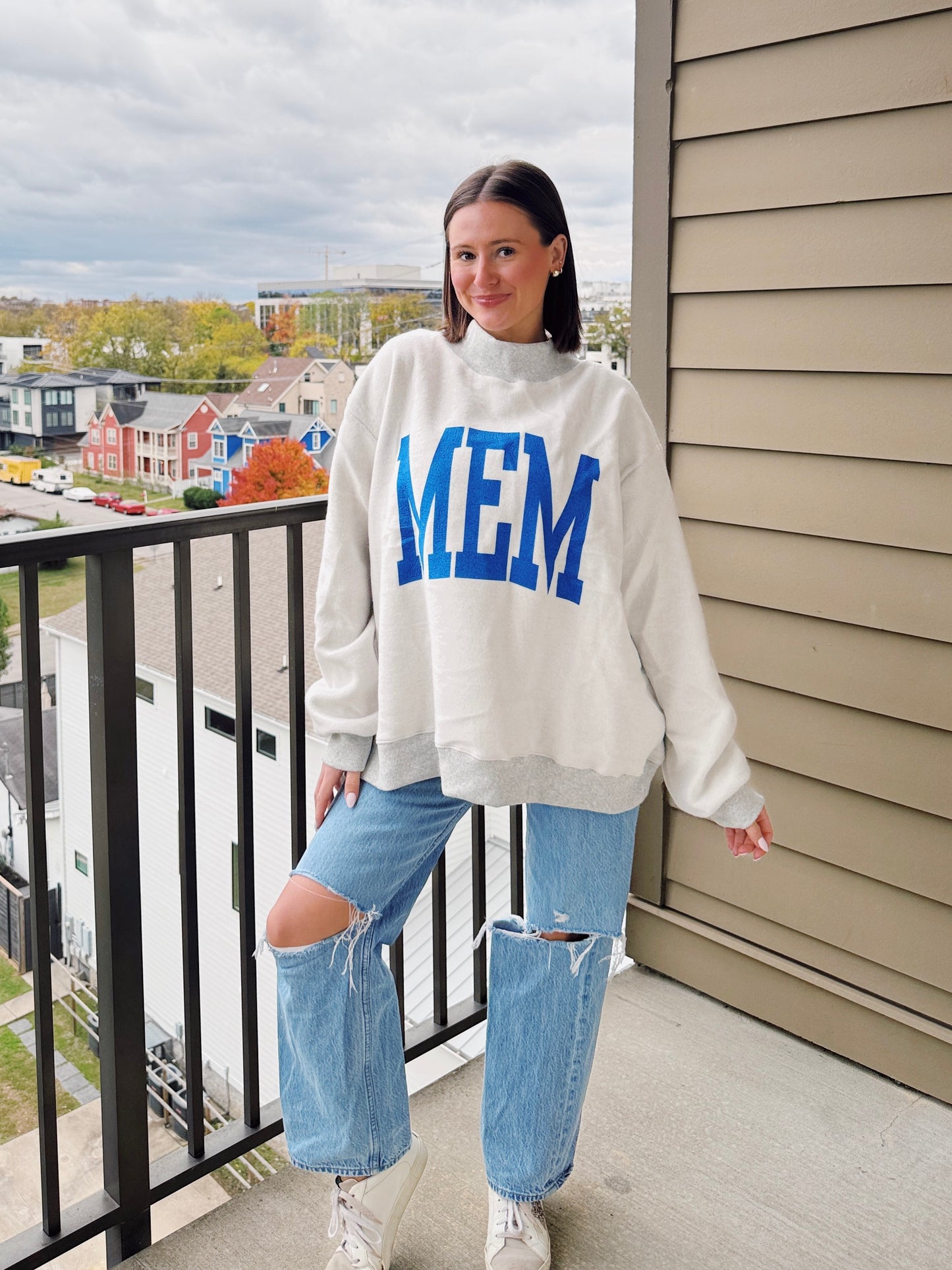 Memphis Reversible Mock Neck Sweatshirt